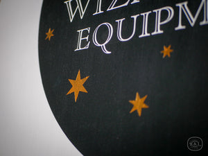 Wiseacre's Wizarding Equipment shop sign